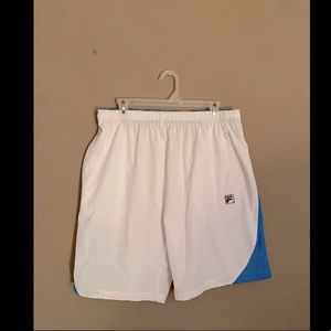 Large Men’s Fila Shorts (Blue and White) with two pockets